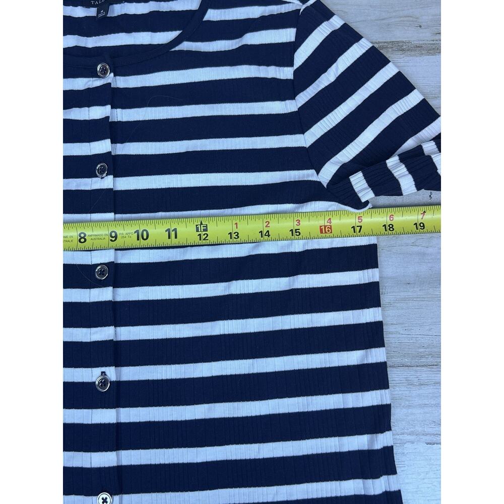 Talbots Navy White Stripe Button Front Cardigan S… - image 7